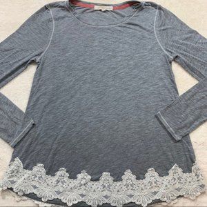 Rewind | Long Sleeve Top with Lace Piping Bottom